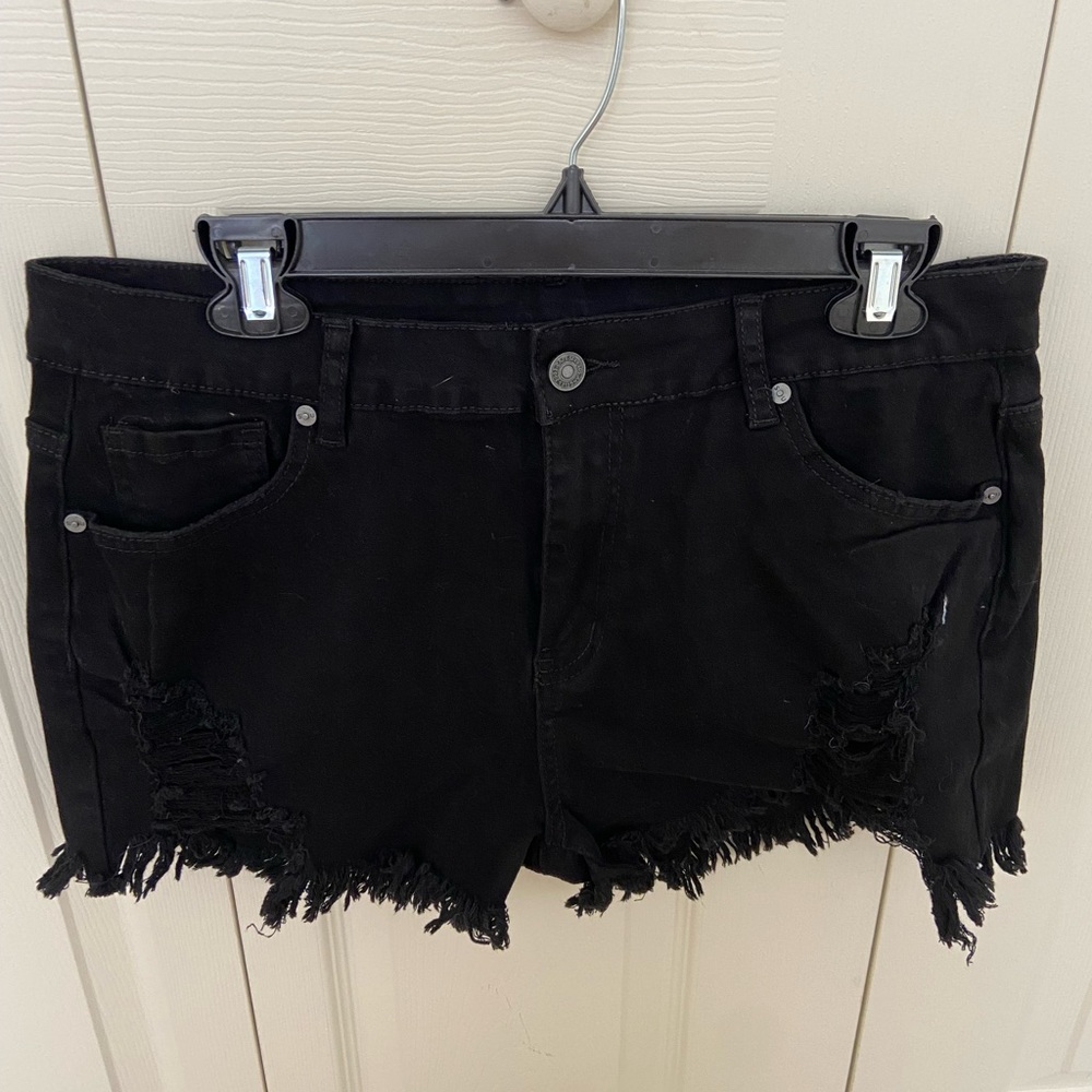 Black Distressed Shorts - NWT